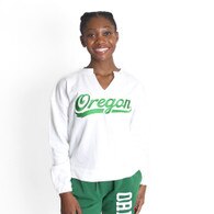 Ducks Spirit, Concept Sport, White, Pullover, Cotton Blend, Women, French Terry, V-Notch, Embroidered, Sweatshirt, 726187